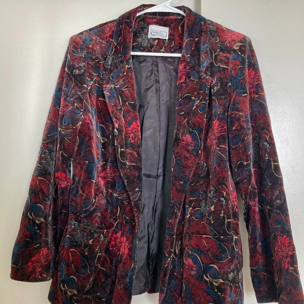 Floral Velet Blazer